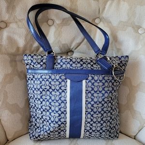 COACH PURSE SIGNATURE PRINT WITH  ATTACHED STRAPS